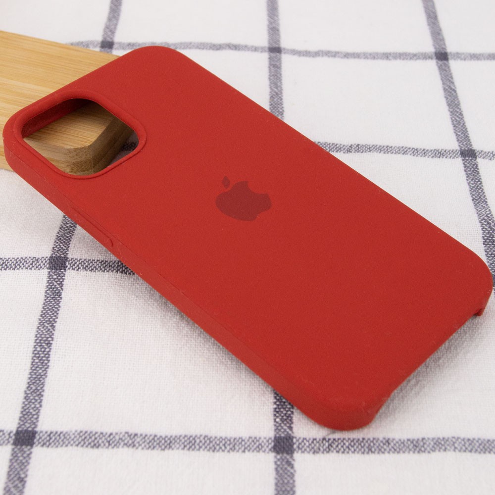 Silicone Case (AA) для iPhone 12 Pro / 12 (6.1") (Dark Red)-1