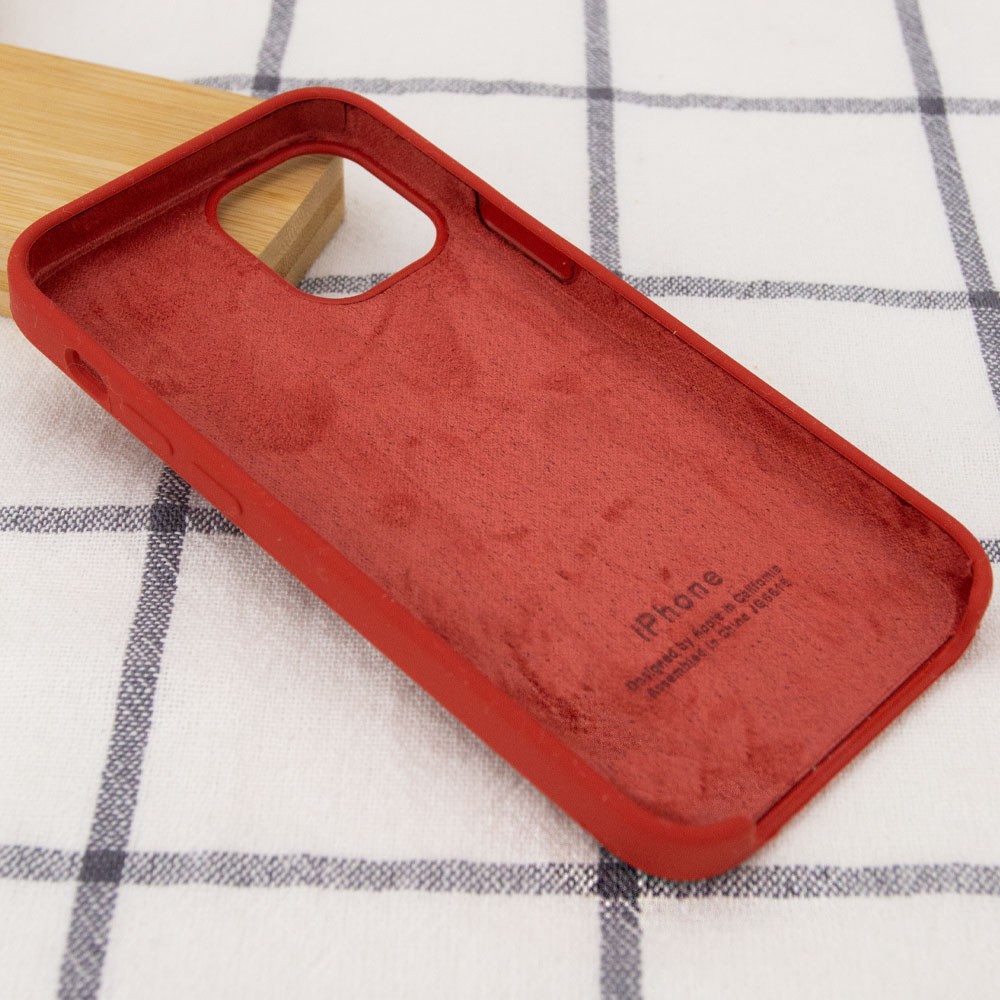 Silicone Case (AA) для iPhone 12 Pro / 12 (6.1") (Dark Red)-2