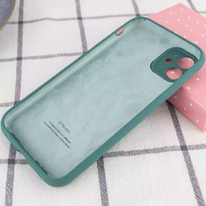 Silicone Case Full Camera Protective (AA) для iPhone 12 (6.1") (Pine Green)-1