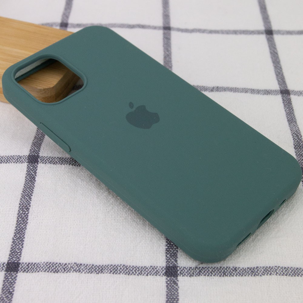 Silicone Case Full Protective (AA) для iPhone 12 / 12 Pro (Pine green)-1
