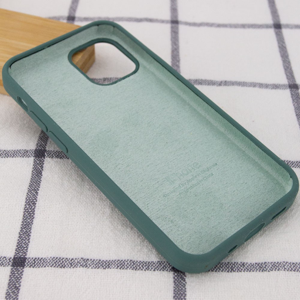 Silicone Case Full Protective (AA) для iPhone 12 / 12 Pro (Pine green)-2