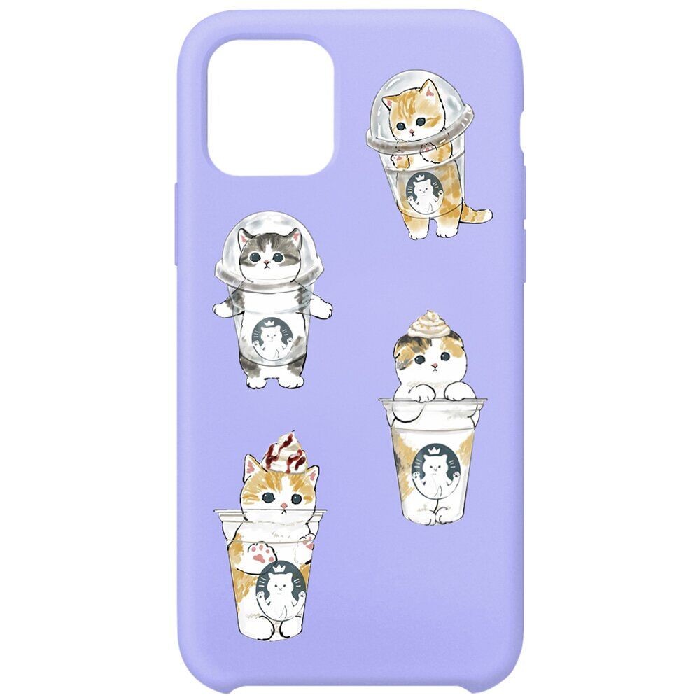 Накладка MiaMi Cartoon для iPhone 12 Pro Max Violet Kitty-0