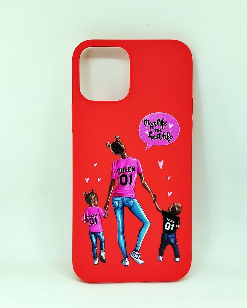 Накладка Max Capa для iPhone 12 / 12 Pro Mom life (Red)-0