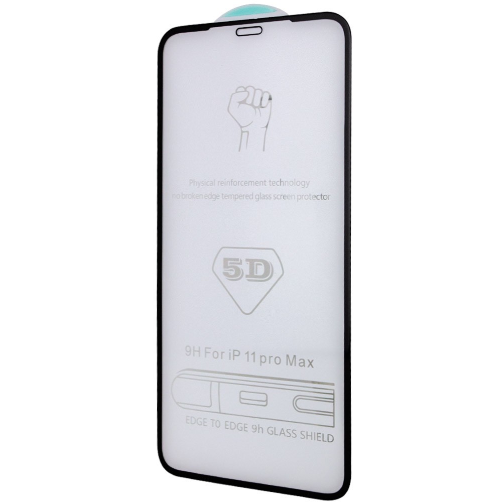 Захисне скло 5D Hard (full glue) для iPhone 12 Pro / 12 з чорною рамкою (м`яка упаковка)-0