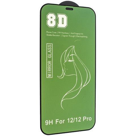 Захисне скло 8D для IPhone 12 / 12 Pro  зелене-0