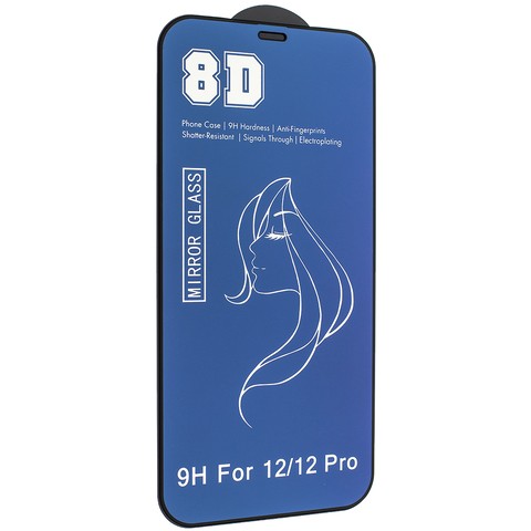 Захисне скло 8D для IPhone 12 / 12 Pro  синє-0