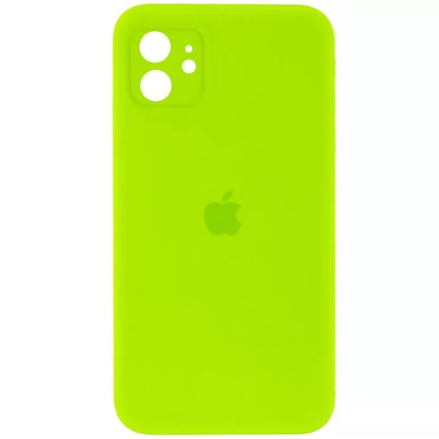 Silicone Case Full Camera Protective (AA) для iPhone 12 (Neon green)-0