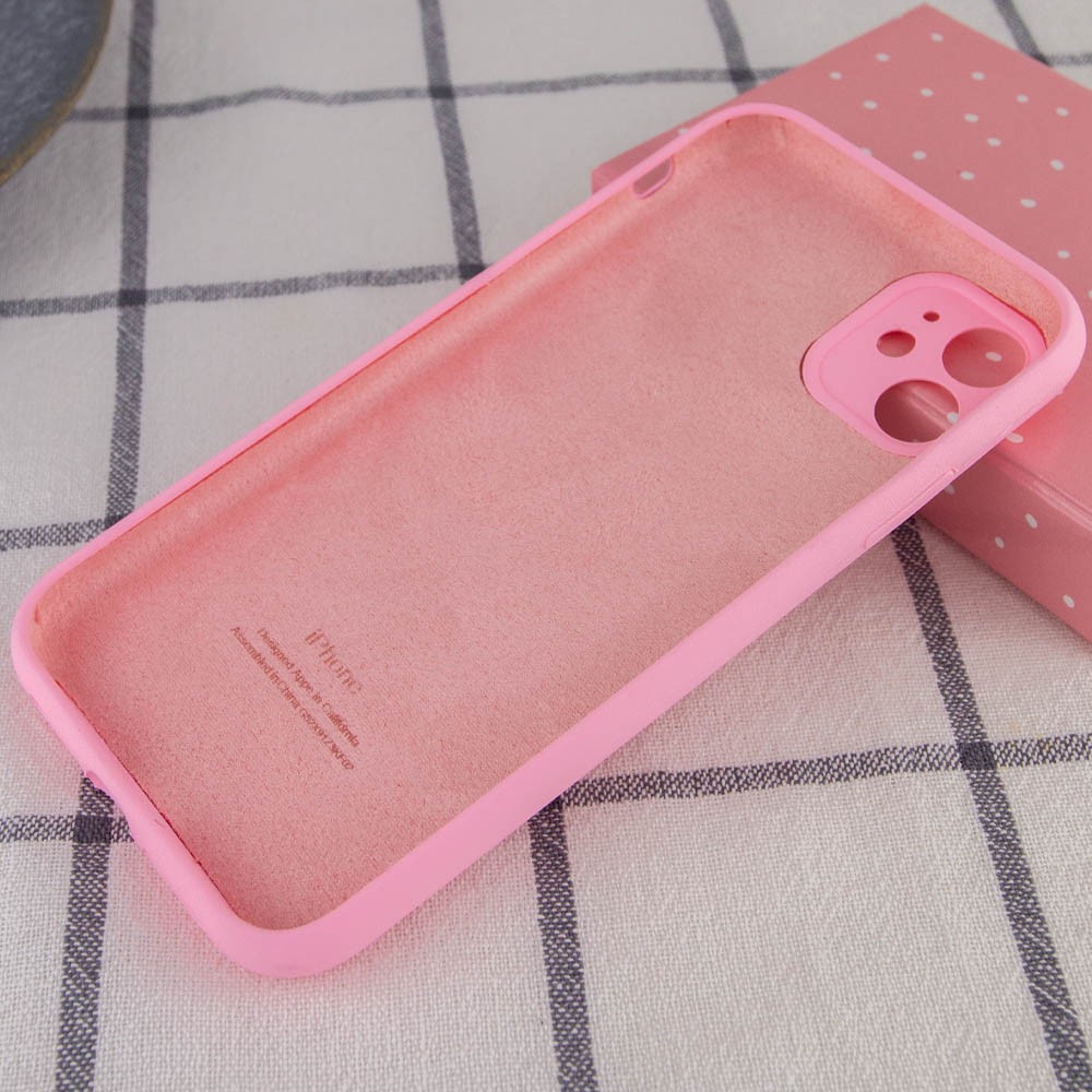 Silicone Case Full Camera Protective (AA) для iPhone 12 (6.1")  (Light Pink)-1