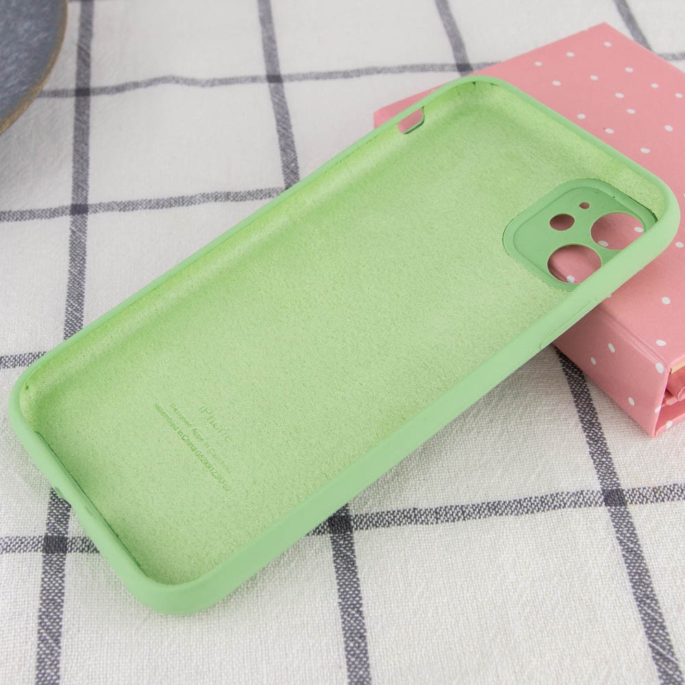 Silicone Case Full Camera Protective (AA) для iPhone 12 (6.1") (Mint)-1