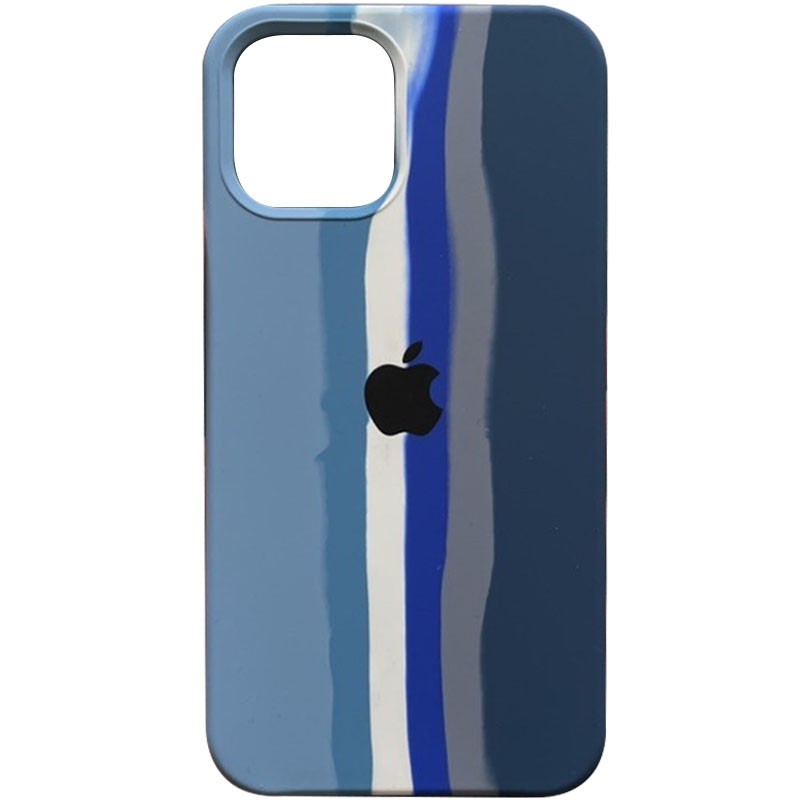 Rainbow Full Silicon Case для  iPhone 12 Pro / 12 (6.1") блакитно-синій-0
