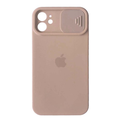 Silicone Case Square Slider Full Camera Protective (AA) для iPhone 12 (Pink sand)-0