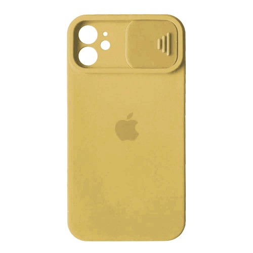 Silicone Case Square Slider Full Camera Protective (AA) для iPhone 11 (6.1") (Yellow)-0