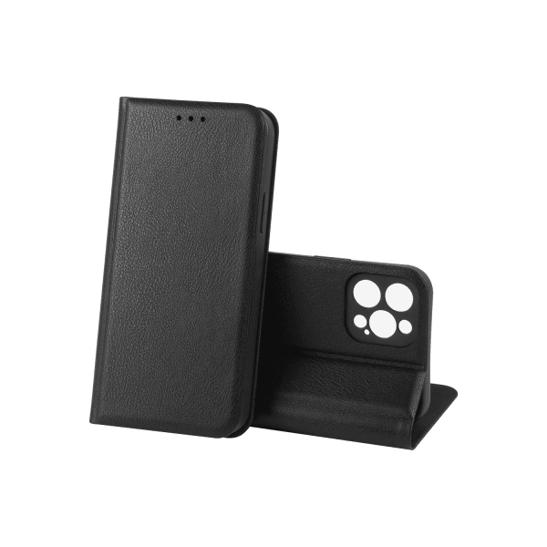 Книжка LEATHER для Iphone 13 Pro чорна-0