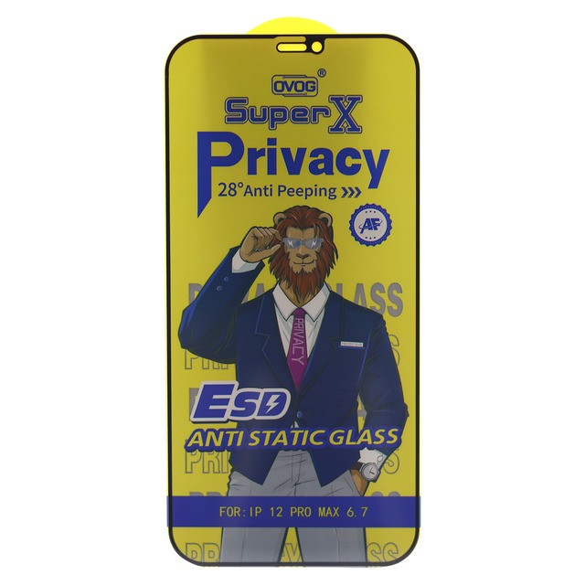 Захисне скло Privacy Super X для iPhone 12 Pro Max антишпигун-0