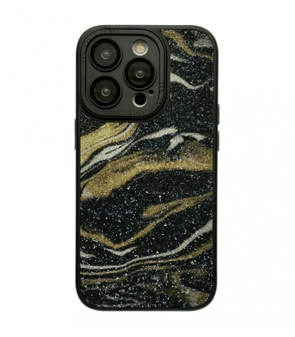 Накладка Glitter Marble Case для Iphone 12 Pro Max (Black)-0