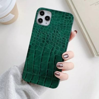 Накладка Retro Crocodile для Iphone 12 Pro Max (Green)-0