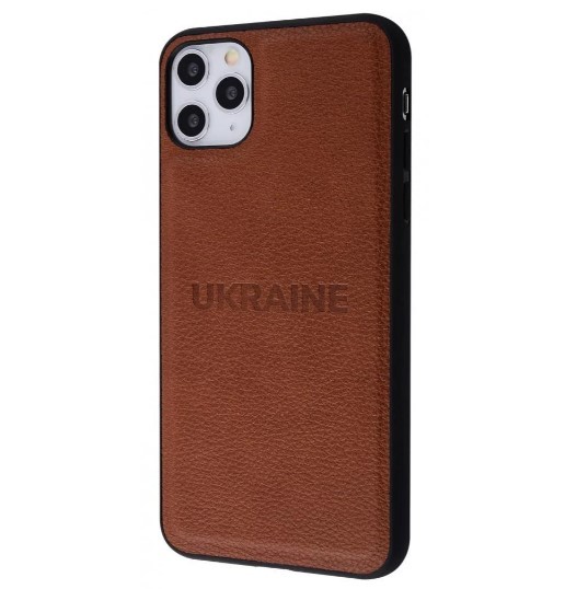 Накладка WAVE Ukraine Leather для iPhone 12 Pro Max коричнева (ukraine)-0