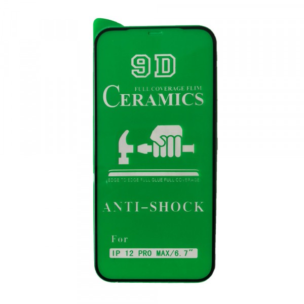 Гнучке скло Ceramic для iPhone 12 Pro Max (6.7") глянцеве з чорною рамкою-0