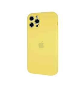 Silicone Case Square Full Camera Protective (AA) для iPhone 12 Pro (6.1") (Yellow)-0