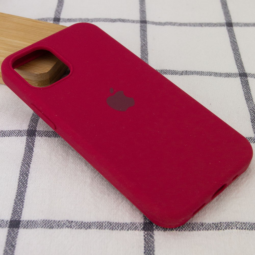 Silicone Case Full Protective (AA) для iPhone 12 Pro Max (6.7") (Rose Red)-1
