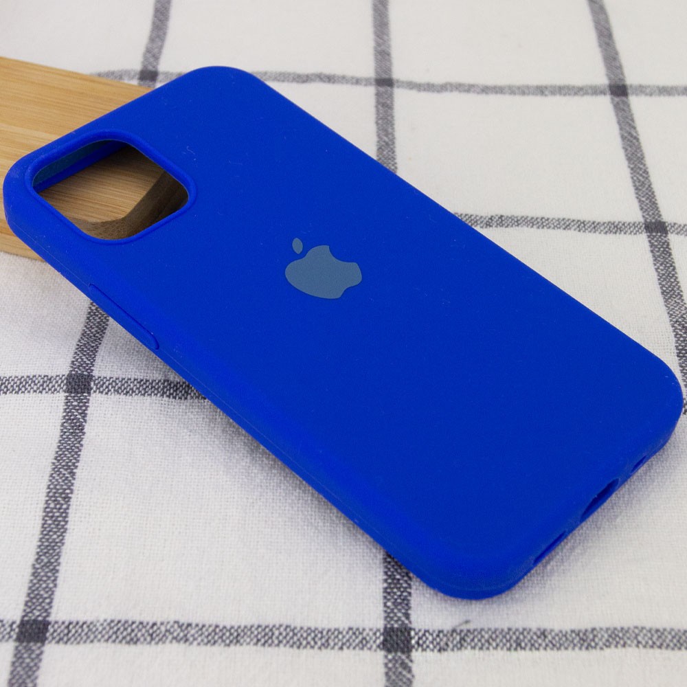 Silicone Case Full Protective (AA) для iPhone 12 Pro Max (6.7") (Shiny Blue)-1