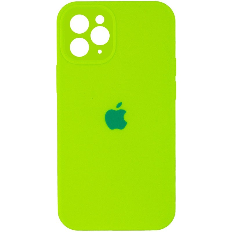 Silicone Case Full Camera Protective (AA) для iPhone 12 Pro (Neon green)-0