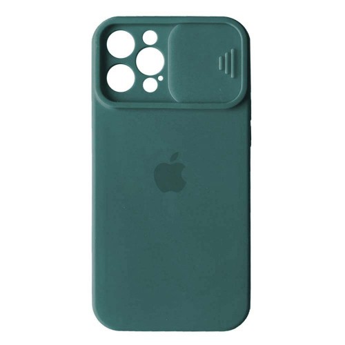 Silicone Case Square Slider Full Camera Protective (AA) для iPhone 12 Pro Max (Virid)-0