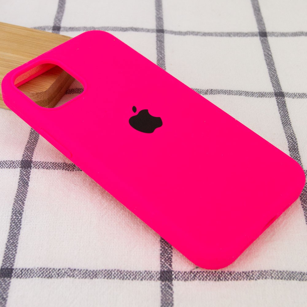 Silicone Case Full Protective (AA) для iPhone 12 / 12 Pro (Barbie pink)-1