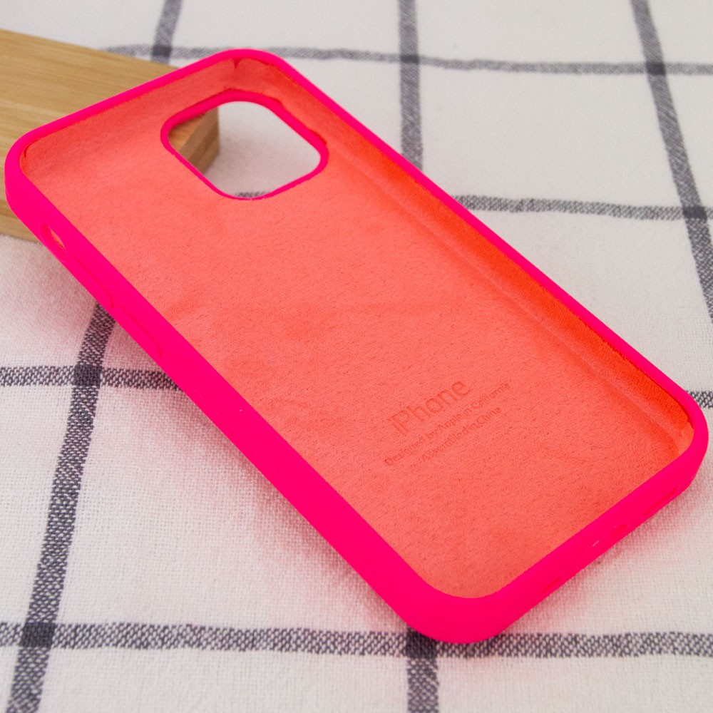 Silicone Case Full Protective (AA) для iPhone 12 / 12 Pro (Barbie pink)-2