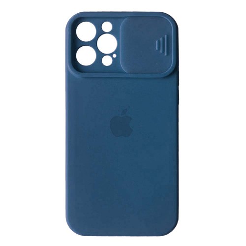 Silicone Case Square Slider Full Camera Protective (AA) для iPhone 12 Pro Max (Blue)-0