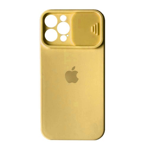 Silicone Case Square Slider Full Camera Protective (AA) для iPhone 12 Pro Max (Yellow)-0