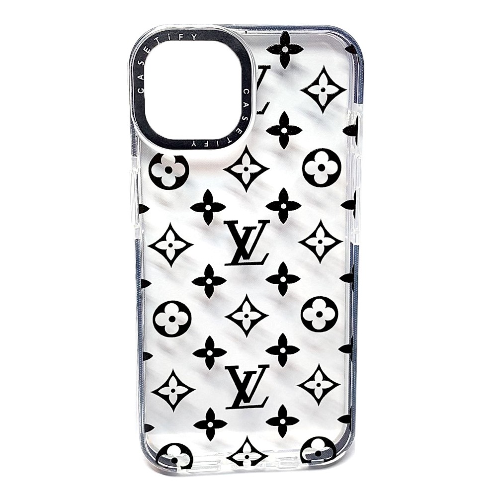 Накладка Transparent CaseTify для  IPhone 13/14 Лого чорне-0