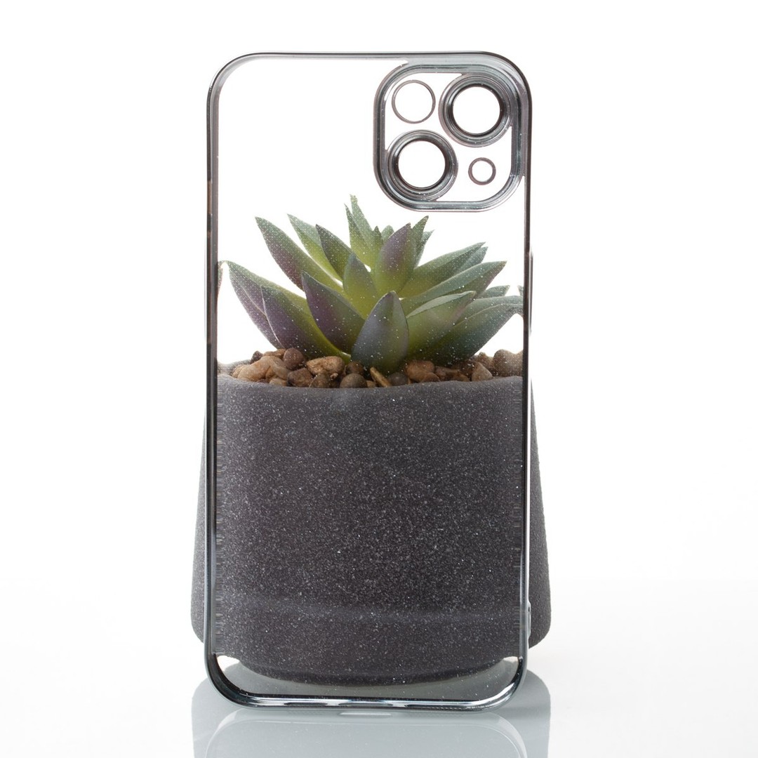 Накладка пластикова GLITTER для iPhone 15  (срібна)-1