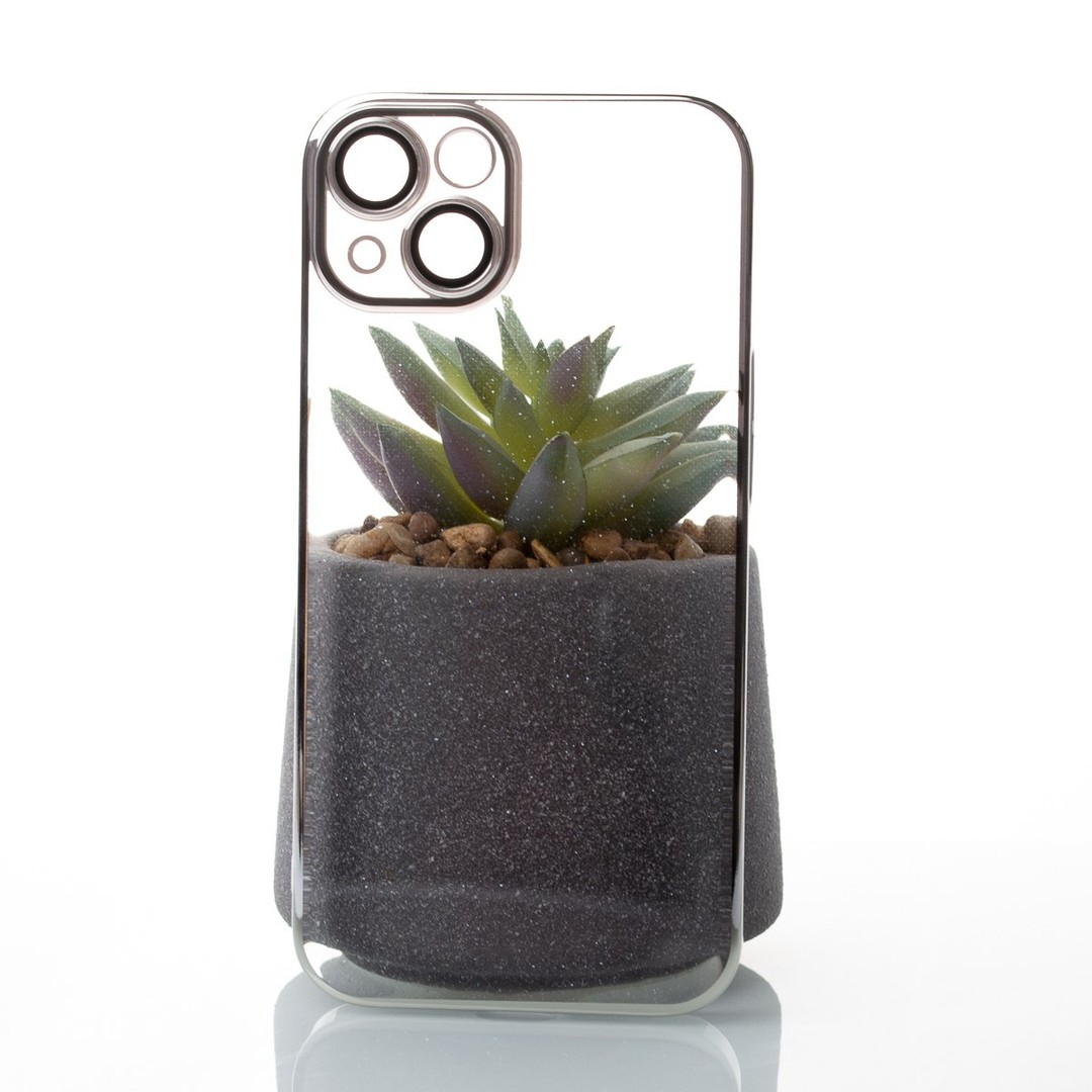 Накладка пластикова GLITTER для iPhone 15  (срібна)-0