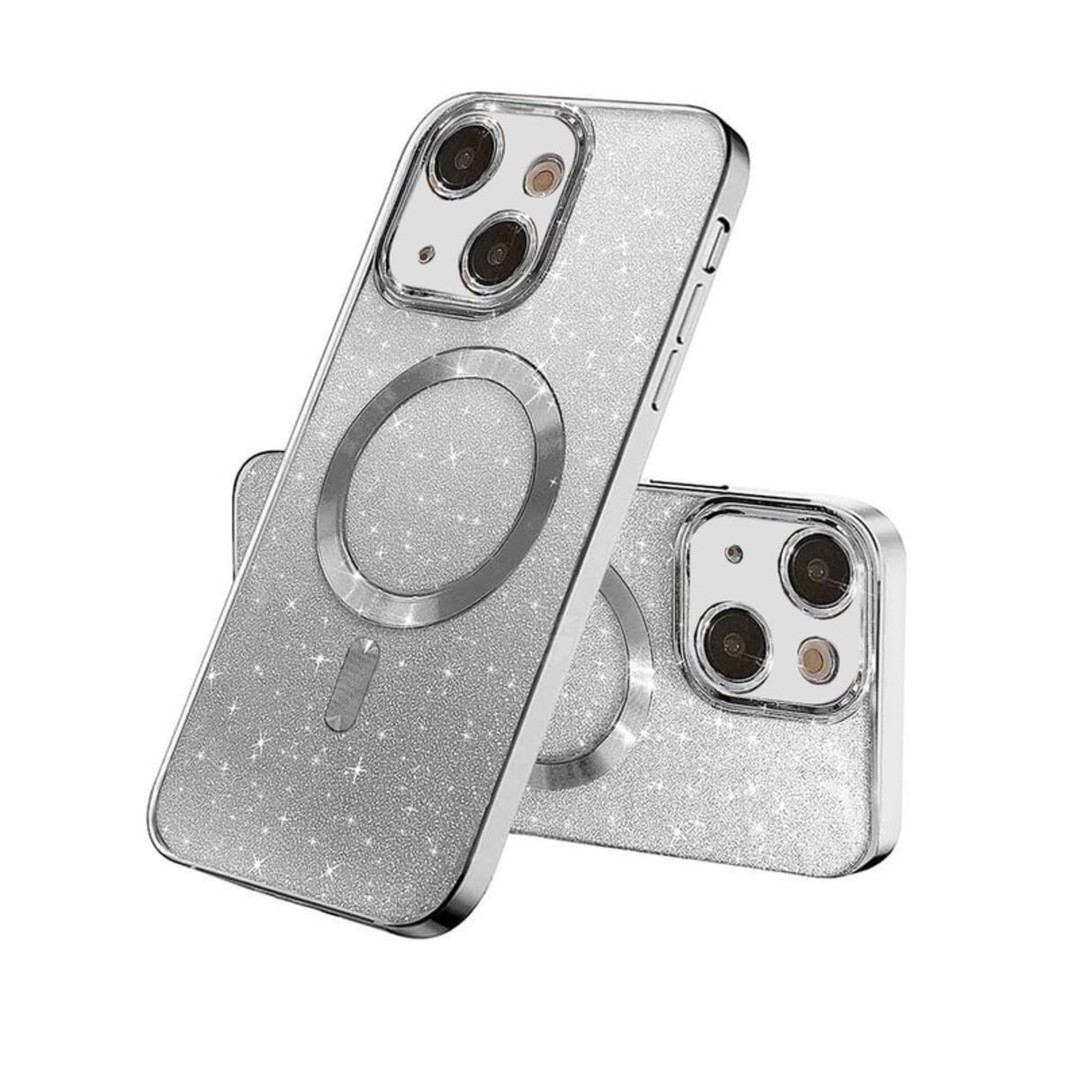 Чохол Shiny Magnetic для iPhone 13 срібний-0