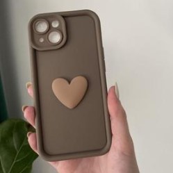 Накладка Luxury Candy 3D Heart для Iphone 13 (Brown)-0