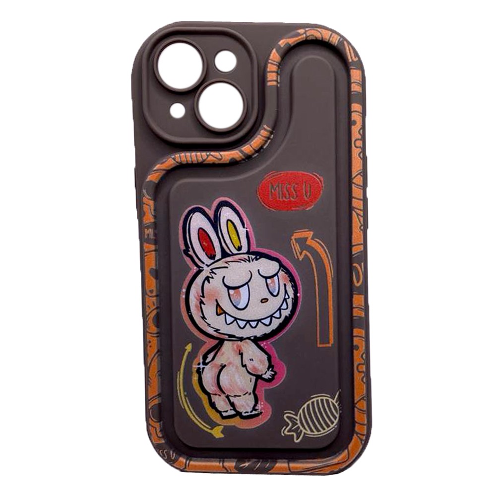 Чохол Лабубу для телефону iPhone 15 (коричневий)-0