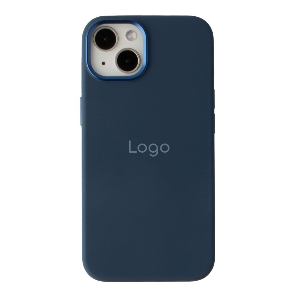 Silicone Case Full (Metal Frame and Buttons) для  iPhone 13/14 (Midnight blue)-0