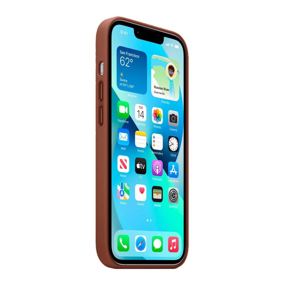 Чохол Leather Case with MagSafe для iPhone 13 (Brown)-2