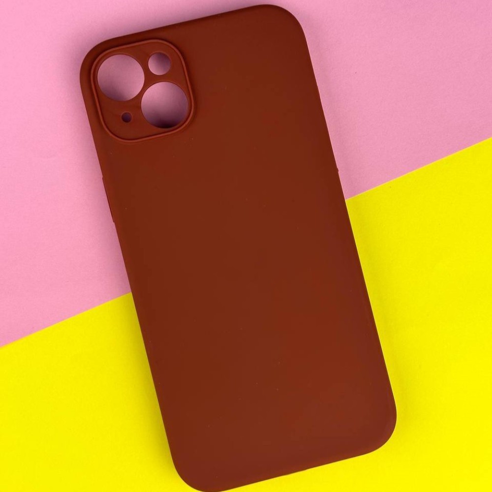 Silicone Case Full Camera Protective NO LOGO (AA) для iPhone 13 (Brown)-0
