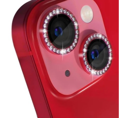 Захисне скло Diamond на камеру (в упак.) для iPhone 13 / 13 mini (Red)-0