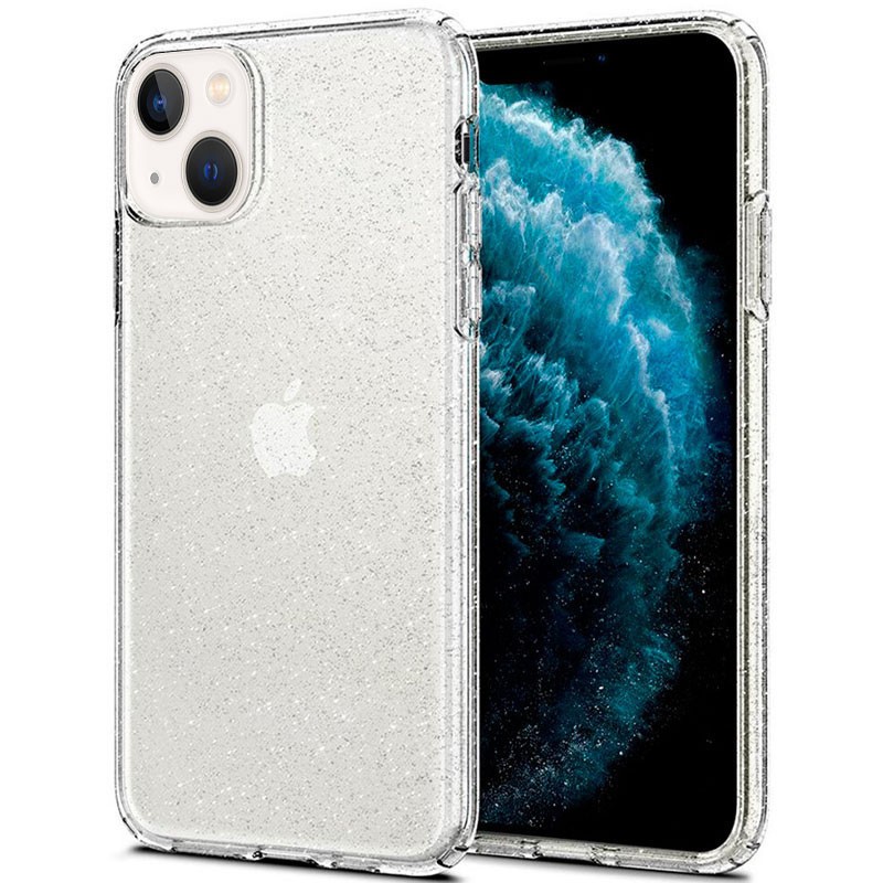 Накладка Molan Cano Glossy Jelly для IPhone 13 прозора з блискітками-0