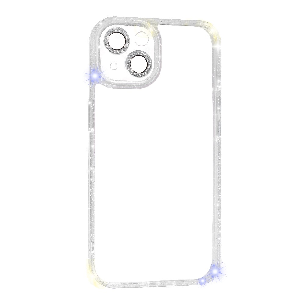 Накладка Corner shining для Iphone 13 (Сріблясті блисківки)-0