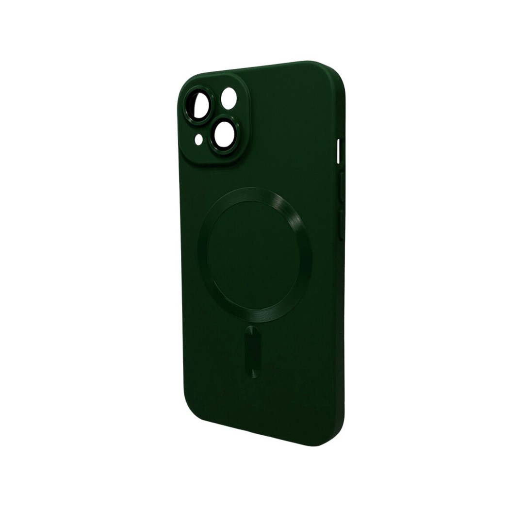 Накладка Matte Silicone with Magsafe для Iphone 13  (Green)-0