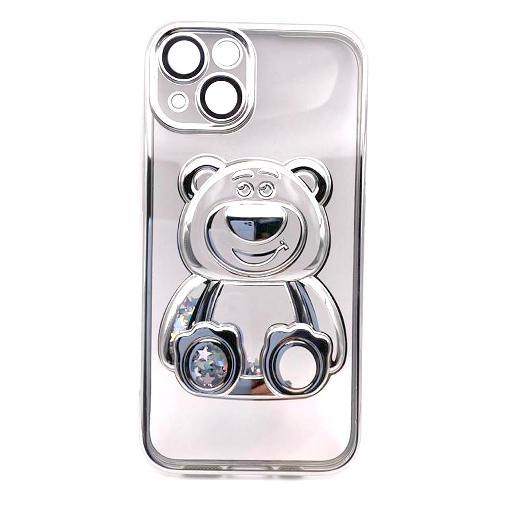 Накладка Cute Shining Bear для IPhone 15 Срібляста-0