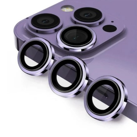 Захисне скло Metal Classic на камеру для iPhone 12 Pro Max (Light purple)-0
