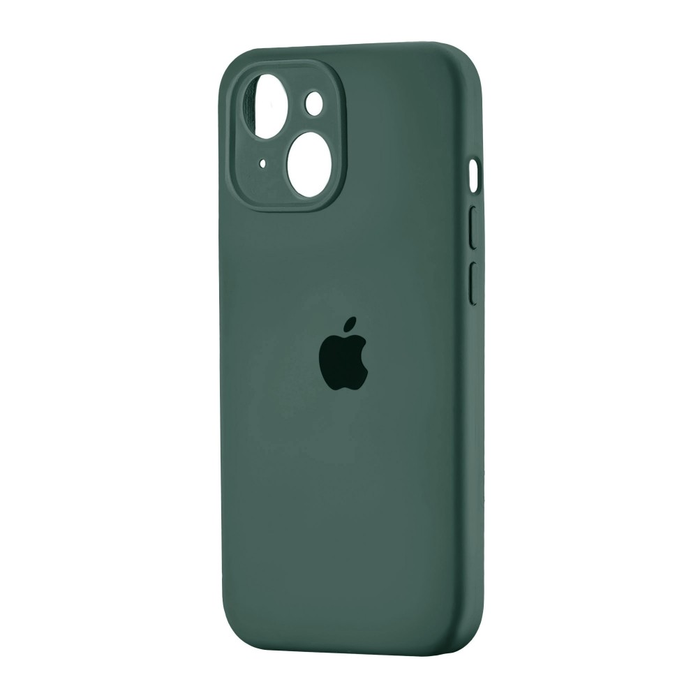 Silicone Case Square Full Camera Protective (AA) для iPhone 13 (Pine Green)-0