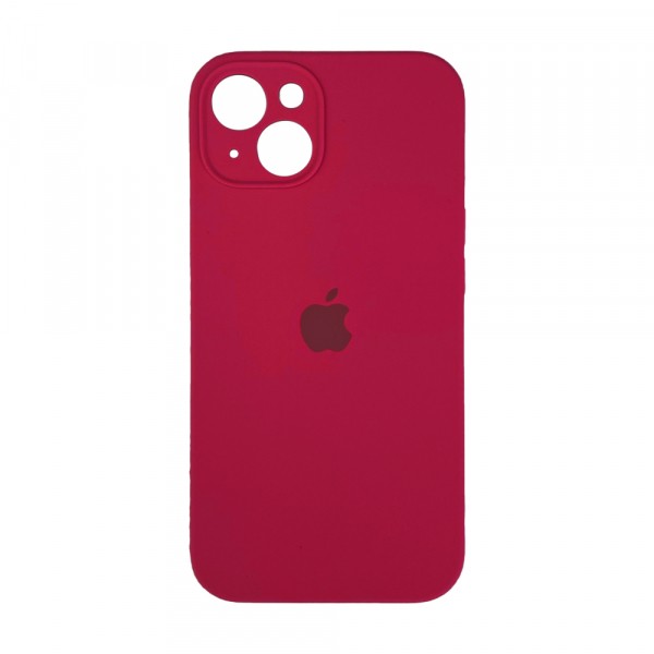 Silicone Case Full Camera Protective (AA) для iPhone 15 (Rose red)-0