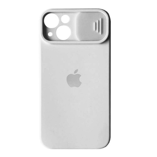 Silicone Case Square Slider Full Camera Protective (AA) для iPhone 13 (White)-0