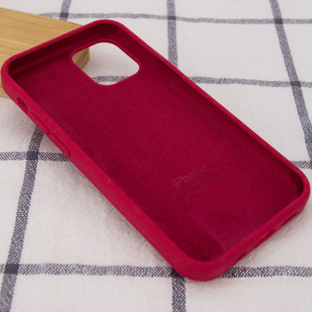 Silicone Case Full Protective (AA) для iPhone 13 (Rose red)-1